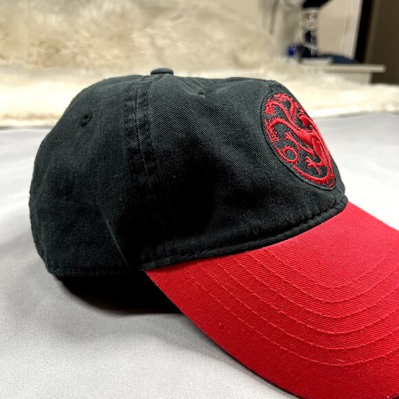 Game of Thrones HBO Baseball Cap Black Red House of Dragons Sigil GOT Adjustable - Picture 2 of 8